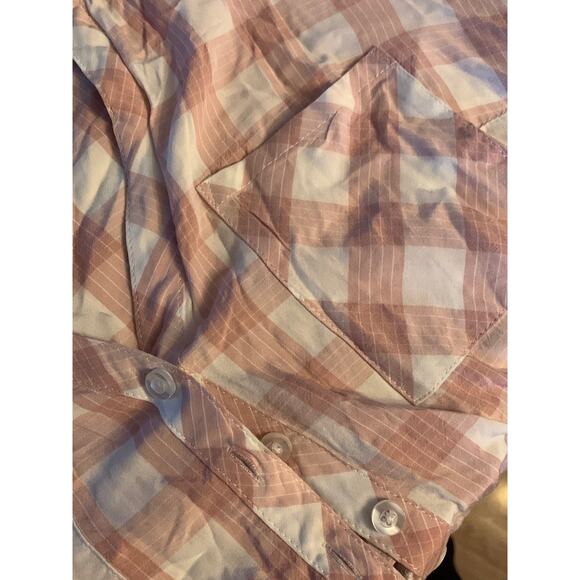 Torrid baby doll pink gingham button up long sleeve size 0 10 medium - Picture 5 of 7